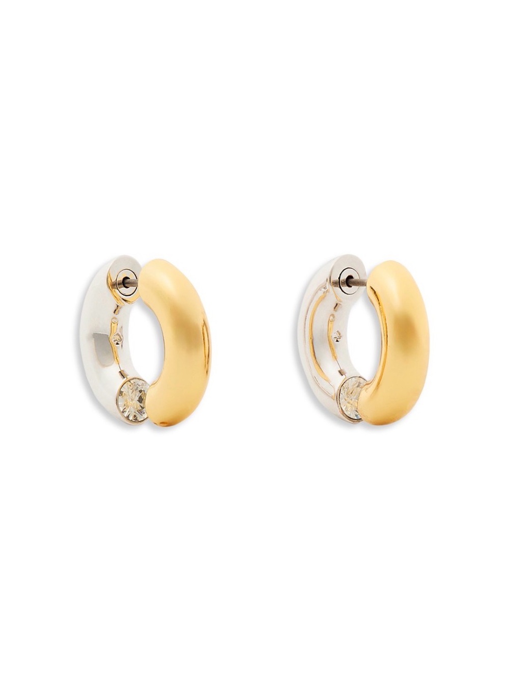 Kate Spade Interlock Cubic Zirconia Open Huggie Hoop Earrings